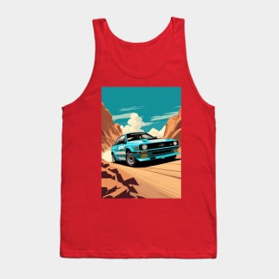 Rally Car Racing Blue Tank Top